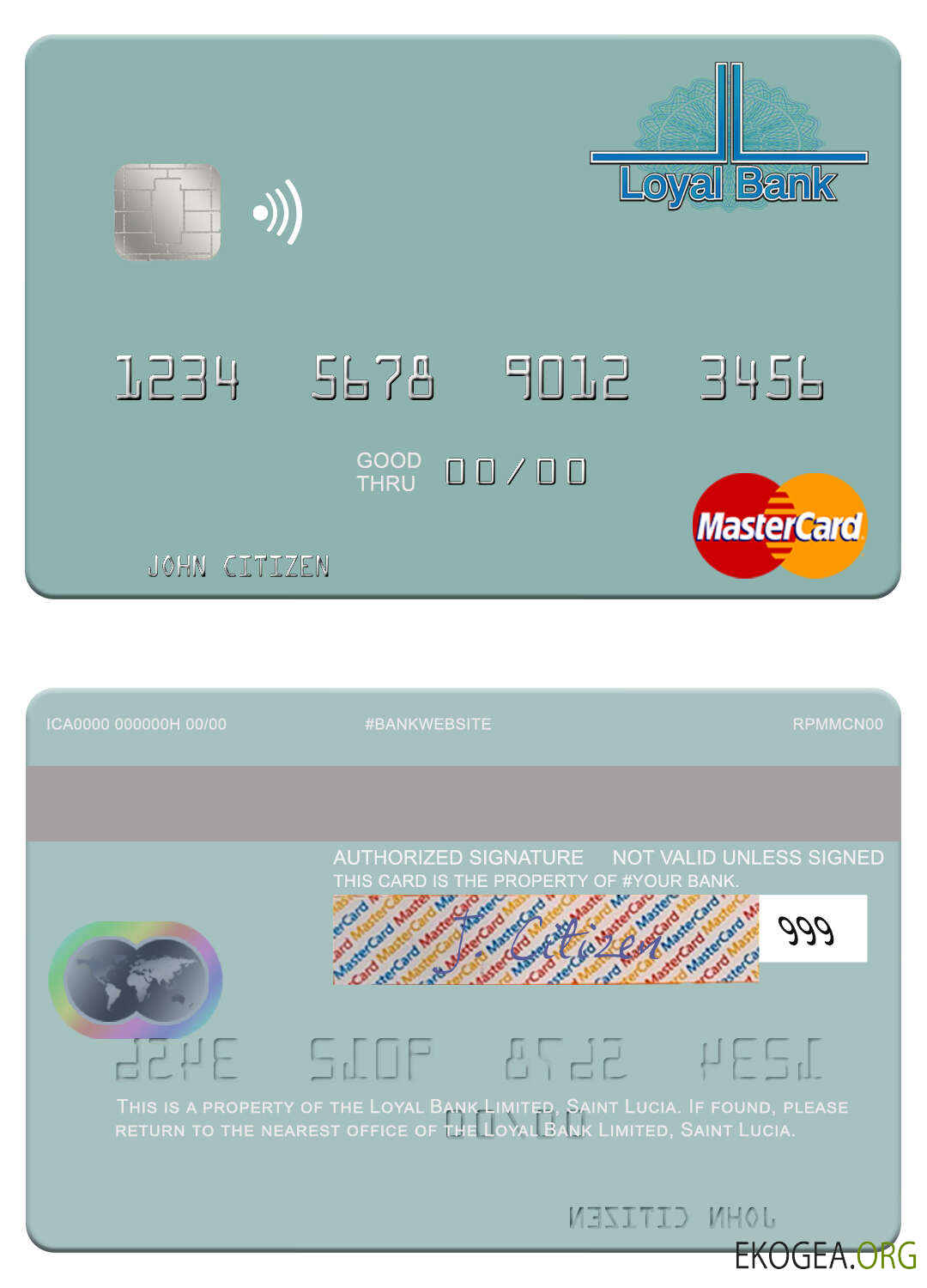 Carte Mastercard de Sainte Lucie Loyal Bank Limited